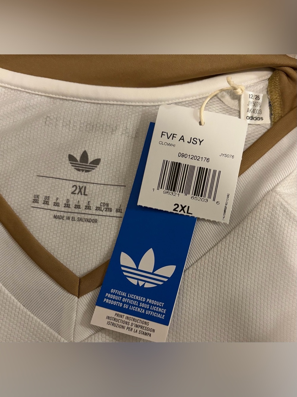 Adidas Authentic Venezuela National Team White 2026 Jersey JY5076 Men’s Sz: 2XL - Picture 4 of 7